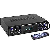 4-Channel Bluetooth Home Power Amplifier - 2000 Watt Audio Stereo Receiver w/Speaker Selector, AM FM Radio, USB/SD Card Reader, Karaoke Microphone Input - Home Entertainment System P2203ABTU.6