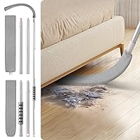 Retractable Gap Dust Cleaner Brush with Extension Pole (29 to 65 inches), Flexible Gap Microfiber Duster Bendable Extendable Washable, Under Appliance Dusters for Cleaning Bed Sofa Furniture Couch