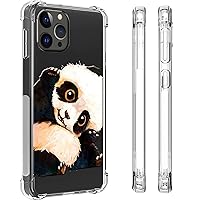 Case for Women Girls Cute Silicone Aesthetic Shockproof Anti-Slip Animal Print Clear with Design Pattern Funny Slim Crystal Soft Bumper Cover (for iPhone 14 Pro Max,Panda)