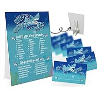What's Your Shark Name Game (1 Shark Theme Sign and 30 Name Tag Stickers), Shark Game Party Decoration, Birthday Game for Kids, Family Game-3