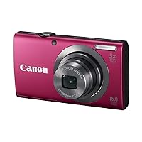 Canon PowerShot A2300 16.0 MP Digital Camera with 5x Digital Image Stabilized Zoom 28mm Wide-Angle Lens with 720p HD Video Recording (Red) (Renewed)