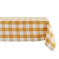 DII Buffalo Check Collection, Classic Farmhouse Tablecloth, Tablecloth, 60x120, Honey Gold