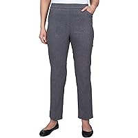 Alfred Dunner Women's Plus-Size Classic Allure Fit Proportioned Pant with Elastic Comfort Waistband