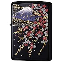 2LA-FUJISAKURA Lighter, Fuji & Cherry Blossoms, Japanese Pattern, Height 2.2 x Width 1.5 x Depth 0.5 inches (5.5 x 3.8 x 1.3 cm)