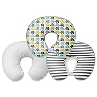 Bacati Elephants Unisex Nursing Pillow Cover Made with 100 Percent Cotton and Polyfilled Insert, Mint/Yellow/Grey