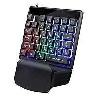 SOONHUA Wired Gaming Keypad with RGB Backlight 35 Keys One-Handed Keyboard