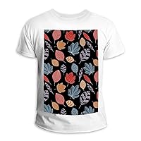 Colorful Christmas Tree Leaves Patterns Unisex T-Shirt Fashion Round Neck Casual Sports Top