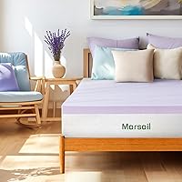 Marsail 3 inch Queen Memory Foam Mattress Topper with Lavender Scent, Gel Infused Cooling Mattress Topper, Soft Mattress Topper for Sleeper Sofa, RV, Camper, CertiPUR-US Certified