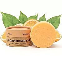 Conditioner Bar | Sweet Orange + Grapefruit | Eco-friendly Conditioner with Travel Container | Natural Salon Quality Conditioner, Zero Waste & Plastic Free