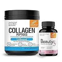Grass-Fed Collagen Peptides Powder & Beauty 5 Capsules| Skin Supplements| Promotes Skin, Hair, Nail Health