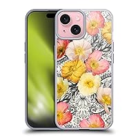 Head Case Designs Officially Licensed Micklyn Le Feuvre Collage of Flowers and Pattern Florals 2 Soft Gel Case Compatible with Apple iPhone 15 and Compatible with MagSafe Accessories