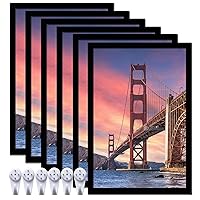 6 Sets 8x12 Picture Frame, Frames for 8 x 12 Canvas Collage Photo Poster Certificate Wall Gallery, High Transparent Horizontal Vertical Black 8 by 12 Inches