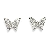 Womens Bridal Special Occasion Butterfly Stone Stud Earrings