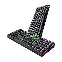 Snpurdiri Wired Gaming Keyboard, Rainbow Backlit Mini Gaming Keyboard, Compact Ergonomic Keyboard for Windows, PC, Laptop, Gaming (84 Keys, Black)