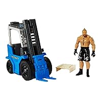 Mattel WWE Slam 'N Stack Forklift Wrekkin Vehicle Breakaway Forklift with Mattel WWE Brock Lesnar, for 6-Inch Action Figure