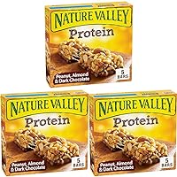 Nature Valley Chewy Protein Granola Bars, Peanut Almond Dark Chocolate, 5 Bars, 7.1 OZ (Pack of 3)