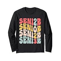 Senior 2023 Retro Groovy Class of 2023 Seniors Graduation Long Sleeve T-Shirt