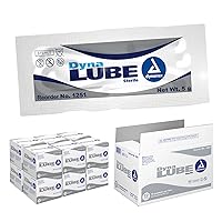 Dynarex 1251 DynaLube Lubricating Jelly, Water Soluble and Sterile Lubricant Jelly, Used for Body Orifices, Hinged Instruments and Medical Devices, Pack of 864