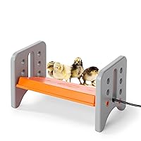 Thermo Chicken Brooder, Brooder Heater for Chicks, Chick Brooder Plate, Safe Alternative to Heat Lamp for Chickens - Gray/Orange Small 8 X 13.5 X 8 Inches, Durable,Unique