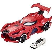 Mattel Marvel Hot Wheels Spider-Man Web-Car Set with Toy Character Car and Launcher, Kid-Activated Movement Includes Focusing Eyes (Amazon Exclusive)