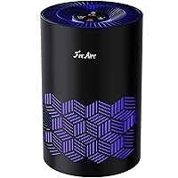 FreAire Air Purifiers for Bedroom, H13 HEPA Air Purifier with RGB Lights Air Purifiers for Pets Dust Smoke Pollen Dander Smell, Portable Air Purifier with Air Filter For Home (Black)