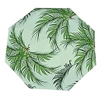 Travel Umbrellas for Girls, Funky Morden Tropical Plants Prints Windproof Lightweight Foldable Inverted Folding Umbrella