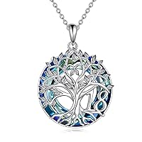 YFN 16th 18th 30th 40th 50th 60th Birthday Gifts Necklace for Daughter Sterling Silver Tree of Life Necklace with Blue Crystal Mothers Day Christmas Jewelry Gifts for Mother Women Wife Girlfriend