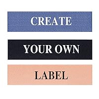 Wunderlabel Personalized Custom Customized Standard Woven Label Crafting Craft Art Fashion Classic Ribbon Ribbons Tag Clothing Sewing Garment Material Embroidered Labels Tags, Multicolor 100 Labels