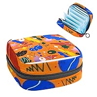 Portable Menstrual Pad Bags, Large Capacity Sanitary Napkin Storage Bag, First Period Kit for Girls Women, Zipper Nursing Pad Holder Flat Pop Style