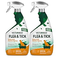 Vet's Best Flea and Tick Home Spray | Flea Treatment for Dogs and Home | Plant-Based Formula | 32 Ounces, 2 Pack