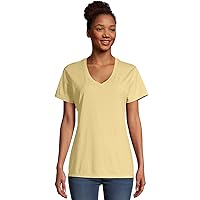 Hanes Womens ComfortWash V-Neck Tee, M, Summer Squash Yellow