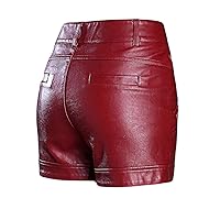 PU Leather Shorts Women Autumn Winter Straight Slim High Waist Short Female Faux Leather Sexy Shorts Plus Size