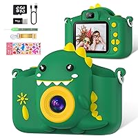 Kids Camera for Boys Girls Toddlers Childrens 3-8 Years Old Christmas Birthday Gifts Toys Selfie Digital Dual Camera with 32GB Card
