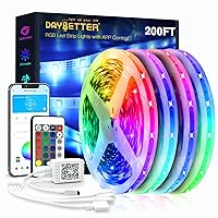 Led Strip Lights 200ft (4 Rolls of 50ft) Ultra Long Smart Light Strips with App Voice Control Remote, RGB Music Sync Color Changing Lights for Bedroom, Kitchen, Party,Home Decoration