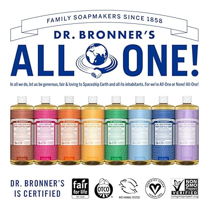 Dr. Bronner's - Pure-Castile Liquid Soap (Citrus, 32 ounce) - Made with Organic Oils, 18-in-1 Uses: Face, Body, Hair, Laundry, Pets and Dishes, Concentrated, Vegan, Non-GMO