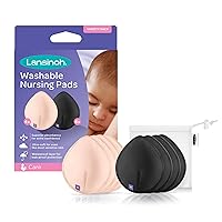 Reusable Nursing Pads for Breastfeeding Mothers, 8 Washable Pads, Pink and Black, Includes Mesh Wash Bag