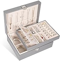 3 Layer PU Jewelry Necklace Ring Display Storage Box Case Lady Gift Organizer 