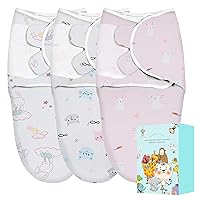 Cute Castle 3-Pack Baby Swaddle Sleep Sacks - Perfect Boxs - Newborn Swaddle Sack - Ergonomic Baby Swaddles Warp Blanket for Boys and Girls (Small 0-3 Months), Pink Rabbit, Little Cat, White Rabbit