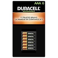 Duracell Rechargeable AAA Batteries, 6 Count Pack, Triple A Battery for Long-lasting Power, All-Purpose Pre-Charged Battery for Household and Business Devices