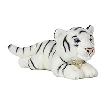 Aurora® Adorable Miyoni® White Tiger Stuffed Animal - Lifelike Detail - Cherished Companionship - White 16.5 Inches