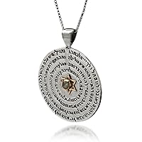 HaAri Kabbalah King Solomon Amulet Pendant Necklace Engraved with 72 Names of God to Draw Powerful Energy and Enhance Positive Changes in Life