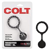 Colt Weighted Ring - Pleasure Weight Adult Sex Toy - Enhancement Penis Ring Combination - Adult Prostate Stimulating Sex Toys for Men and Couples – X Large - Black