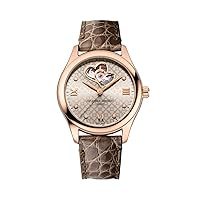Frederique Constant Women's Stainless Steel Automatic Watch with Alligator Strap, 20 (Model: FC-310LGDHB3B4), Taupe & Gray