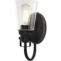 Westinghouse Lighting 6574500 Ashton One-Light Indoor Wall Fixture, Oil Rubbed Bronze Finish with Highlights and Clear Seeded Glass , Oil-rubbed Bronze