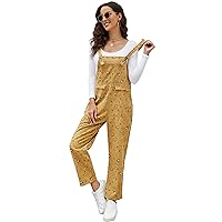 Flygo Womens Overalls Cotton Linen Overalls for Women Loose Fit Harem Wide Leg Jumpsuit with Pockets
