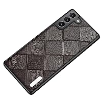 Cover for Samsung Galaxy S24ultra/S24plus/S24 Genuine LeatherLuxury Business Cowhide Shockproof Phone Case Drop Protection (S24 Ultra,Green) (Coffee,S24plus)