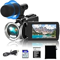 Video Camera Camcorder Full HD 4K 48MP Video Recorder Camera Vlogging Camera for YouTube Kids Camcorder with 3.0