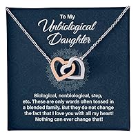 To My Unbiological Daughter, Biological Nonbiological Step These Are Only Words, Adopted Daughter Necklace From Unbiological Mom, Step Daughter Gifts From Stepdad, Forever Necklace Gifts for Her Birthday Graduation, Unbiological Daughter Gifts With Meaningful Message Card and Standard/Luxury Box