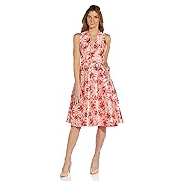 Adrianna Papell Women's Printed Faille Fit and Flare