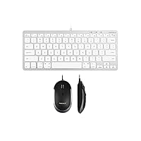 Macally USB C Wired Mouse and a USB C Mini Wired Keyboard, Perfect Companion for USB C Devices